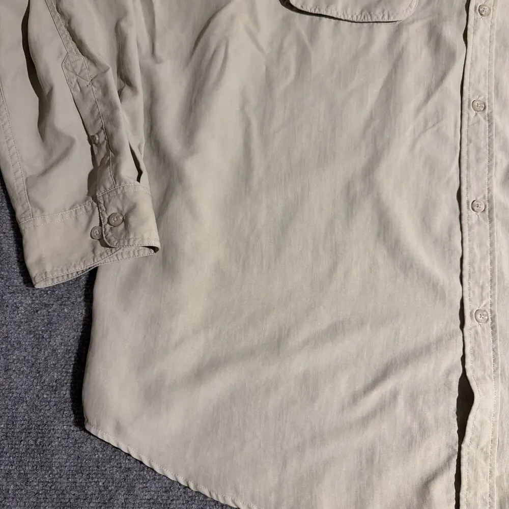 Guide Series Fishing Shirt Mens 3XLT Beige Vented Performance Long Sleeve